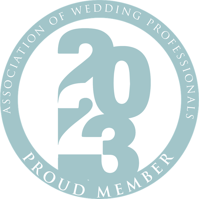 The logo for the association of wedding professionals featuring DC DJs.