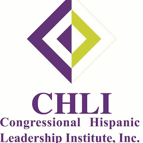 Logo of the Congressional Hispanic Leadership Institute, Inc., featuring a purple and green geometric design above the organization's name in purple text.