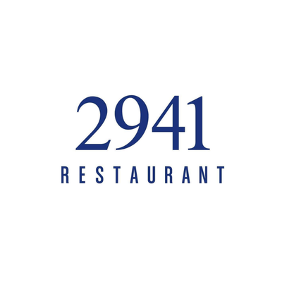 Blue text on a white background reads "2941 Restaurant," with "2941" in large numbers above the word "RESTAURANT" in all capital letters.