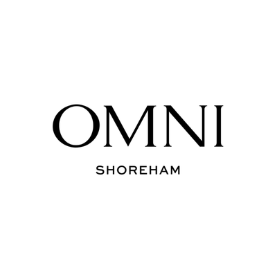 Black text logo reading "OMNI" in large font above "SHOREHAM" in smaller capital letters, centered on a white background.