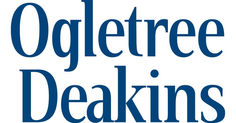 Ogletree Deakins logo in large, dark blue serif font on a white background, reminiscent of the elegant branding often seen on sites offering services like Live Streaming for Wedding events.